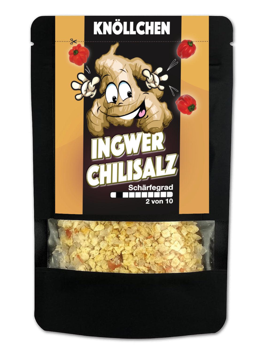 KNÖLLCHEN Ingwer Chili Salz Nachfüllpack für Gewürzsalzmühlen 80g