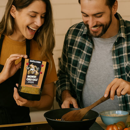 KNÖLLCHEN Ingwer Chili Salz Nachfüllpack für Gewürzsalzmühlen 80g
