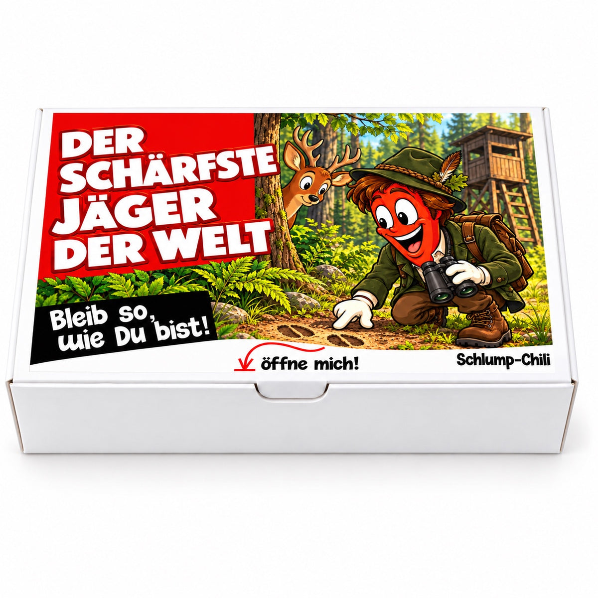 Der schärfste Jäger der Welt – Geschenkbox Vorderansicht