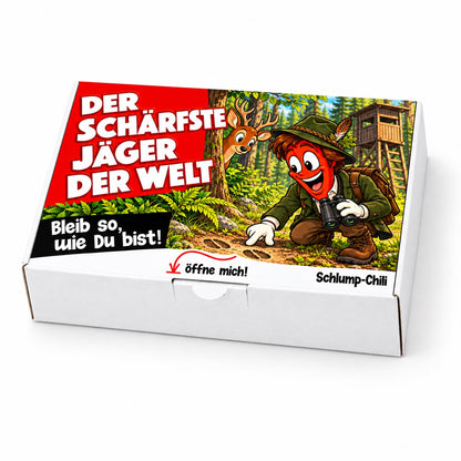 Der schärfste Jäger der Welt – Geschenkbox Schrägansicht