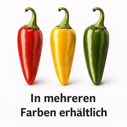 Frische Jalapeño Chili (rot, gelb, grün)