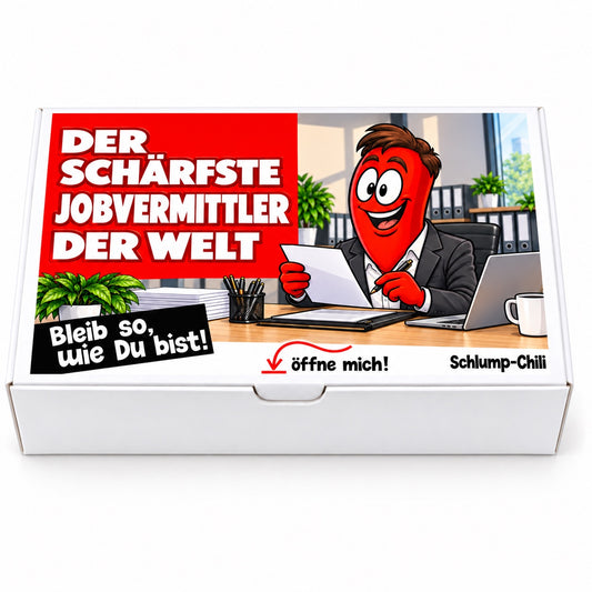 Der schärfste Jobvermittler der Welt – Geschenkbox Vorderansicht
