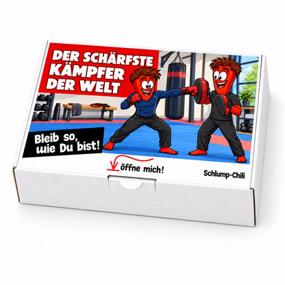 Der schärfste Kämpfer der Welt – Geschenkbox Schrägansicht