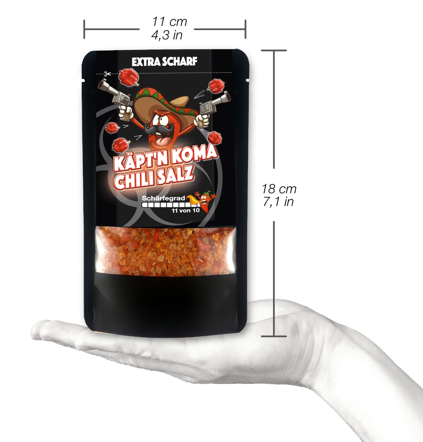 KÄPTN KOMA schärfste Chili der Welt Gewürzsalz Probierpack 20g