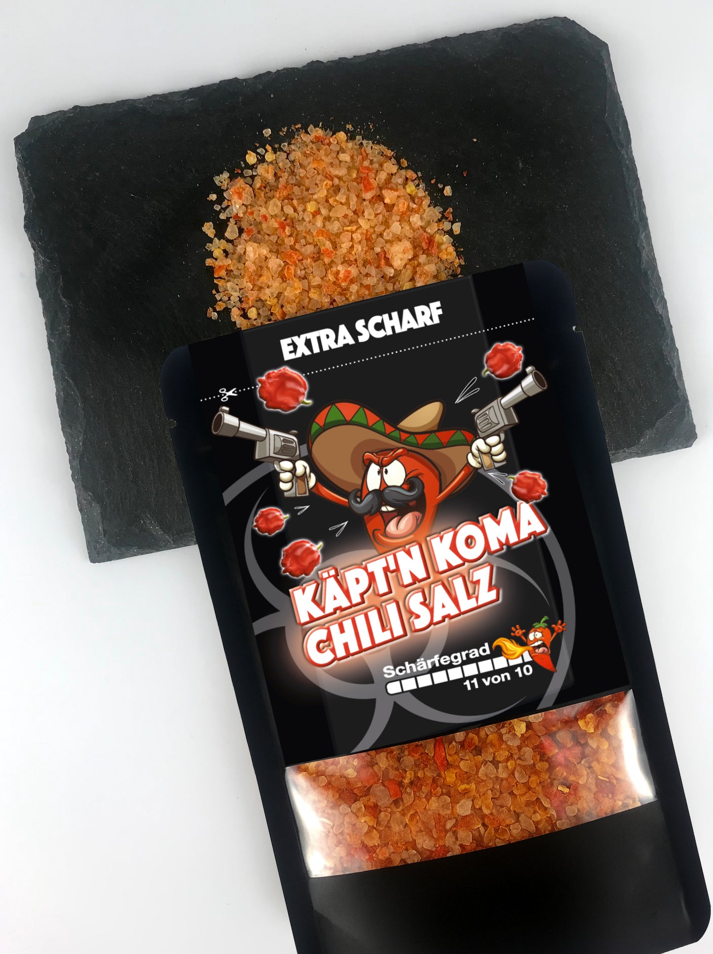 KÄPTN KOMA schärfste Chili der Welt Gewürzsalz Probierpack 20g