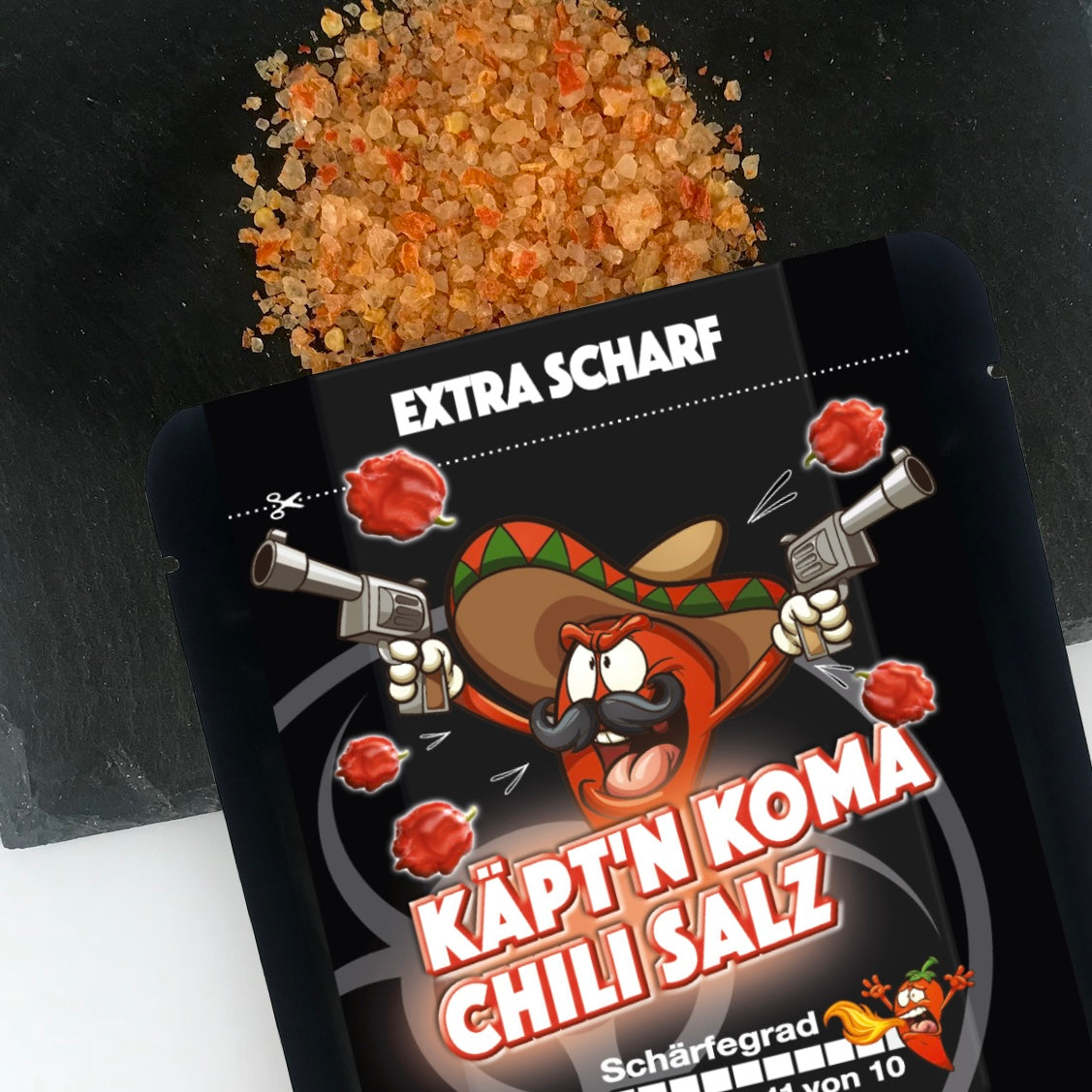 KÄPTN KOMA schärfste Chili der Welt Gewürzsalz Probierpack 20g