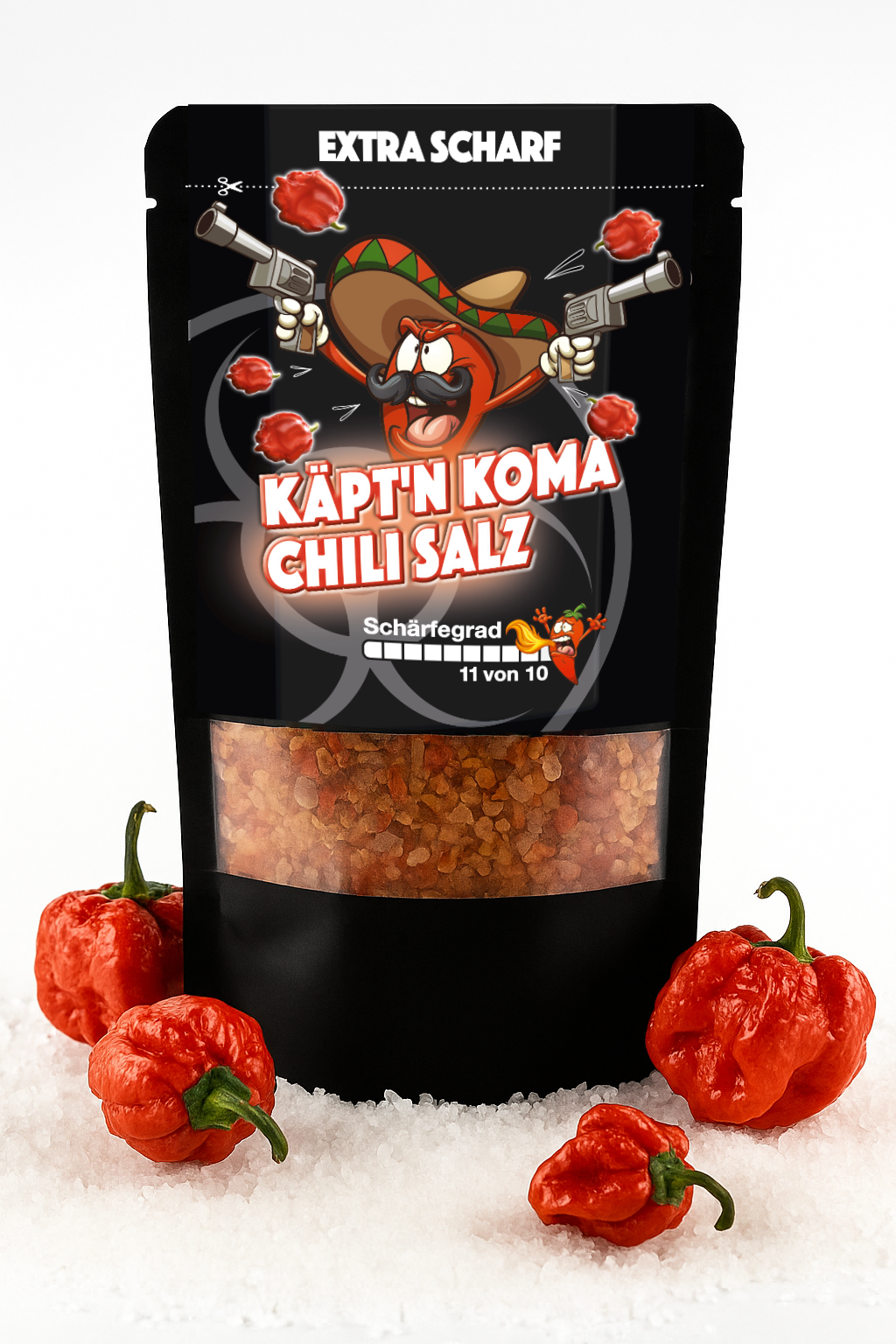 KÄPTN KOMA schärfste Chili der Welt Gewürzsalz Probierpack 20g