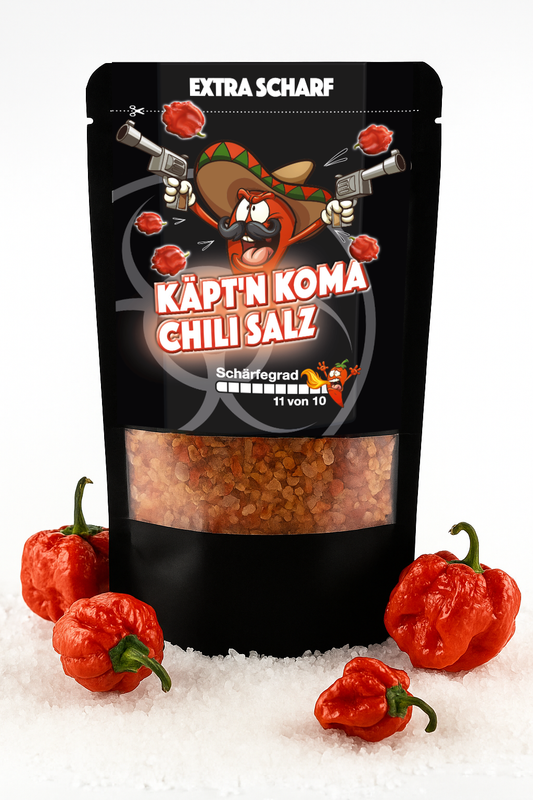 KÄPTN KOMA schärfste Chili der Welt Gewürzsalz Nachfüllpack 80g