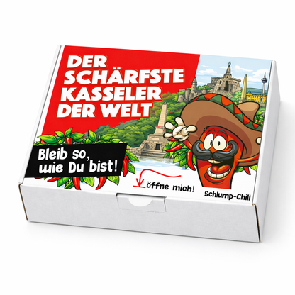 Der schärfste Kasseler der Welt – Männer Chili Geschenkset & Souvenir