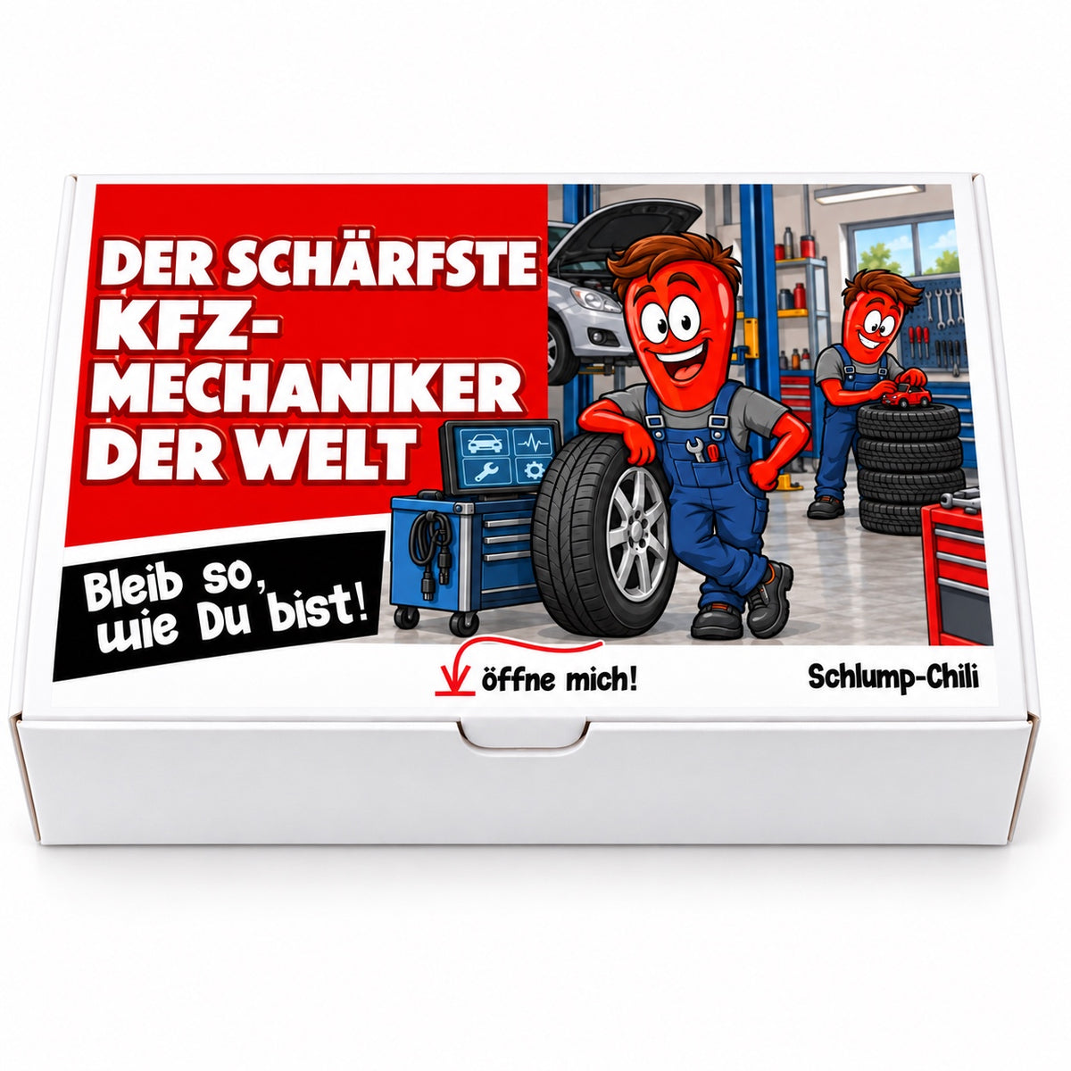 Der schärfste Kfz-Mechaniker der Welt – Geschenkbox Vorderansicht