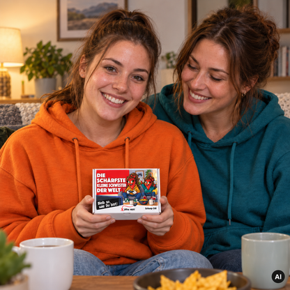 Die schärfste kleine Schwester der Welt – Lifestylebild mit kleiner A6-Geschenkschachtel