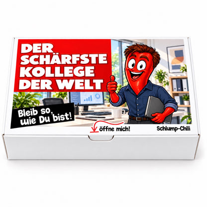 Der schärfste Kollege der Welt – weiße Geschenkbox, Vorderansicht