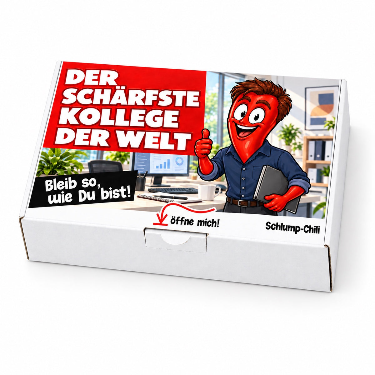 Der schärfste Kollege der Welt – weiße Geschenkbox, Schrägansicht