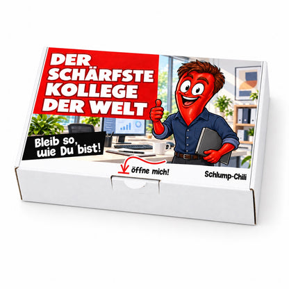 Der schärfste Kollege der Welt – weiße Geschenkbox, Schrägansicht