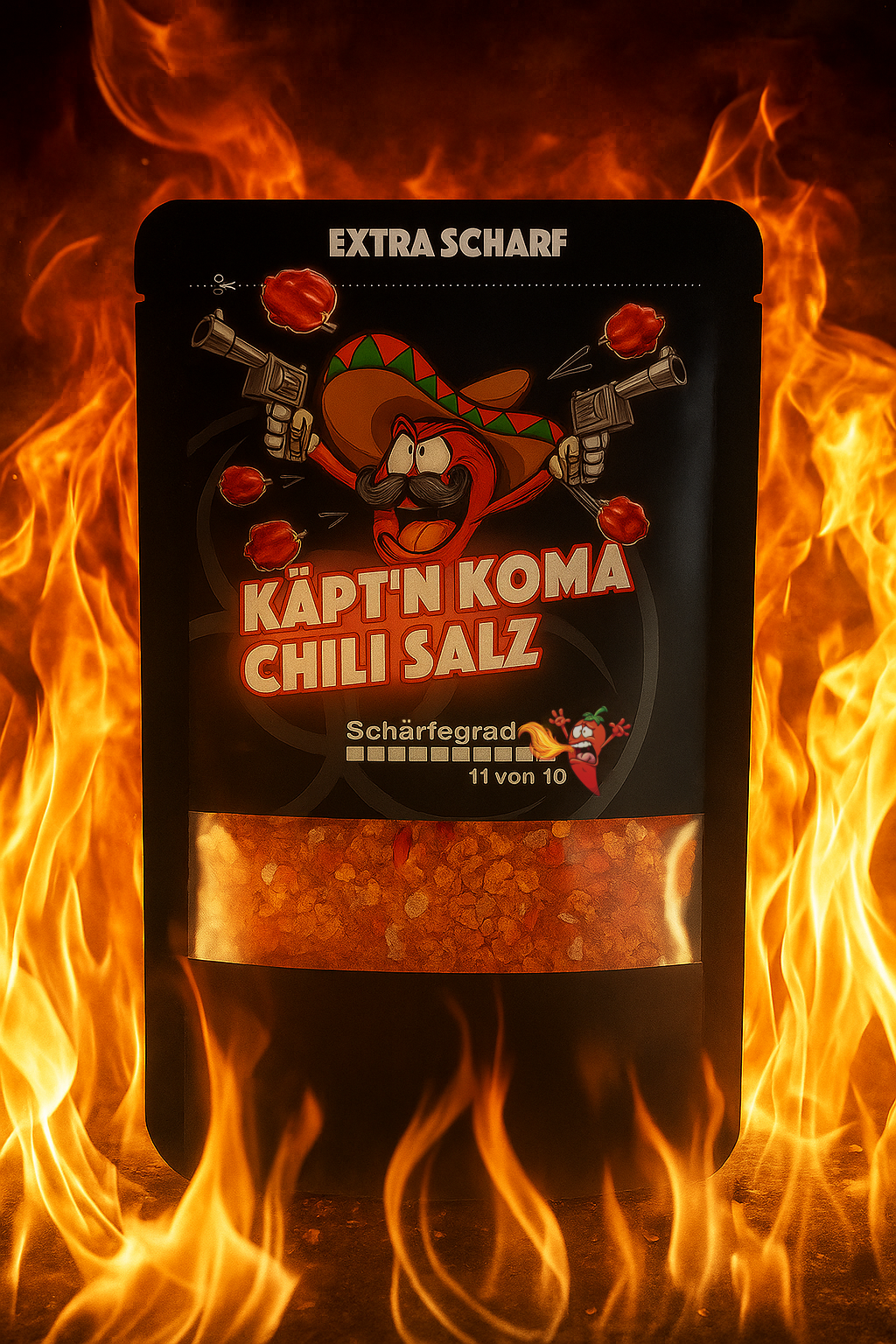 KÄPTN KOMA schärfste Chili der Welt Gewürzsalz Probierpack 20g