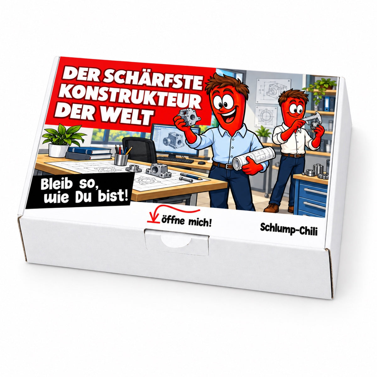 Der schärfste Konstrukteur der Welt – Geschenkbox Schrägansicht