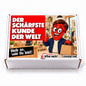 Der schärfste Kunde der Welt – weiße Geschenkbox, Vorderansicht