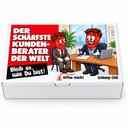 Der schärfste Kundenberater der Welt – Geschenkschachtel frontal