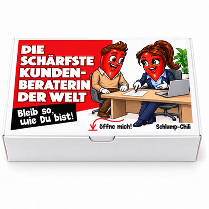 Die schärfste Kundenberaterin der Welt – Geschenkschachtel frontal