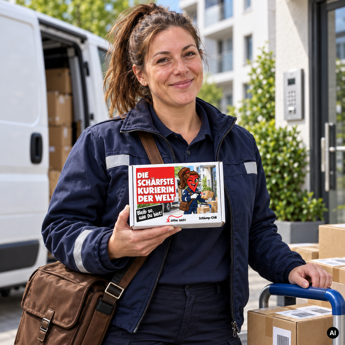 Die schärfste Kurierin der Welt – Geschenkidee (AI)