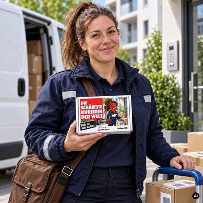 Die schärfste Kurierin der Welt – Geschenkidee (AI)