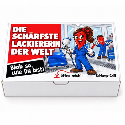 Die schärfste Lackiererin der Welt – Schachtel frontal