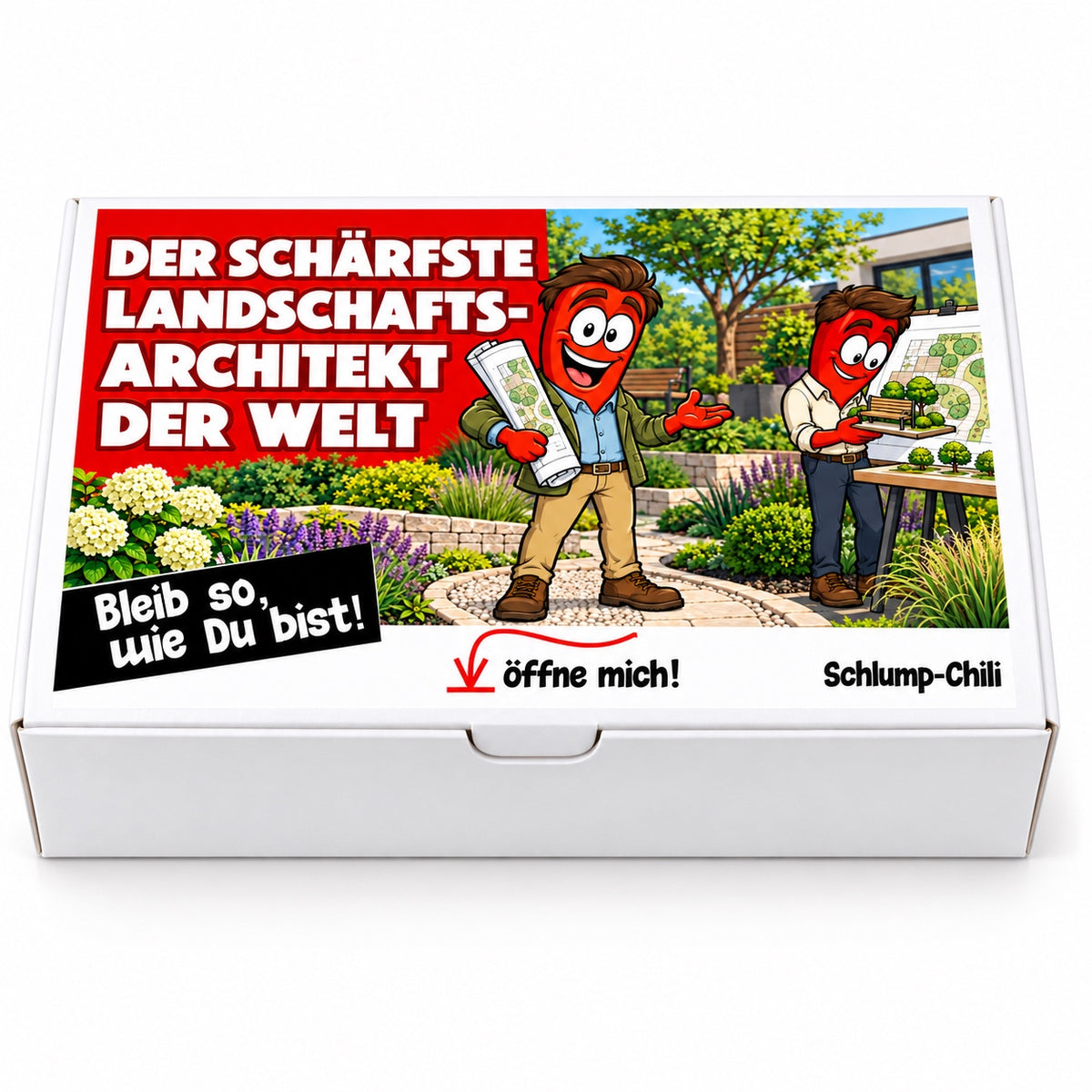Der schärfste Landschaftsarchitekt der Welt – Geschenkbox Vorderansicht