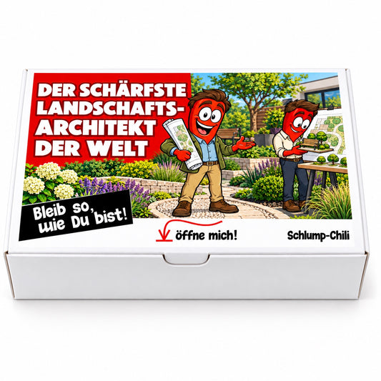 Der schärfste Landschaftsarchitekt der Welt – Geschenkbox Vorderansicht