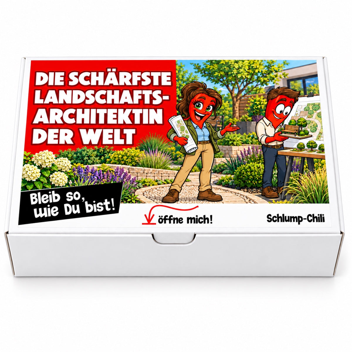 Die schärfste Landschaftsarchitektin der Welt – Geschenkbox Vorderansicht