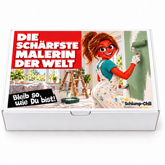 Die schärfste Malerin der Welt – weiße Geschenkbox, Vorderansicht
