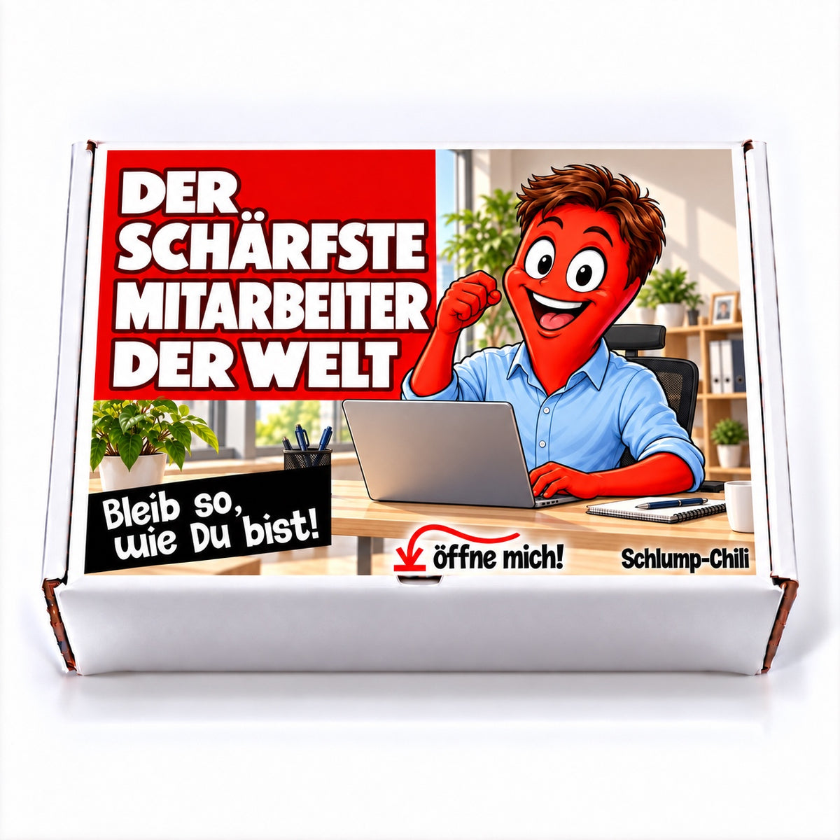 Der schärfste Mitarbeiter der Welt – weiße Geschenkbox, Vorderansicht