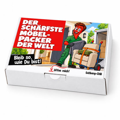 Der schärfste Möbelpacker der Welt – Geschenkbox Schrägansicht