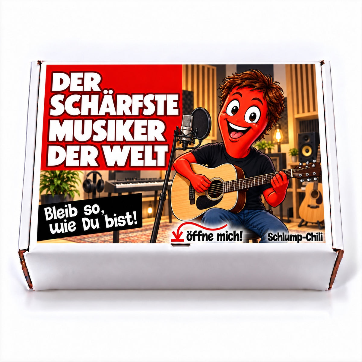 Der schärfste Musiker der Welt – weiße Geschenkbox, Vorderansicht