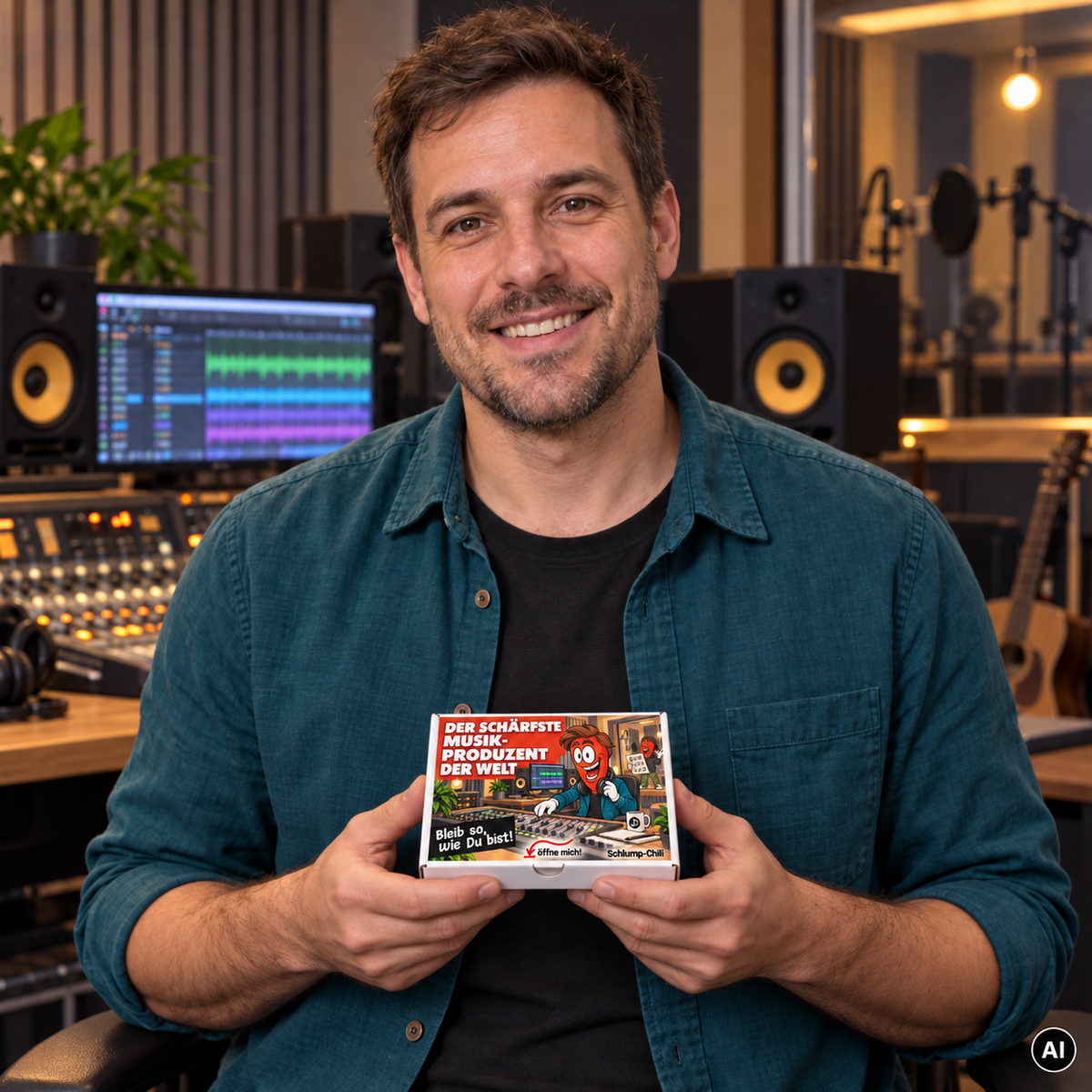 Der schärfste Musikproduzent der Welt – Lifestylebild der Chili-Geschenkbox