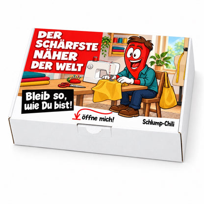 Der schärfste Näher der Welt – Schrägansicht der Chili-Geschenkbox