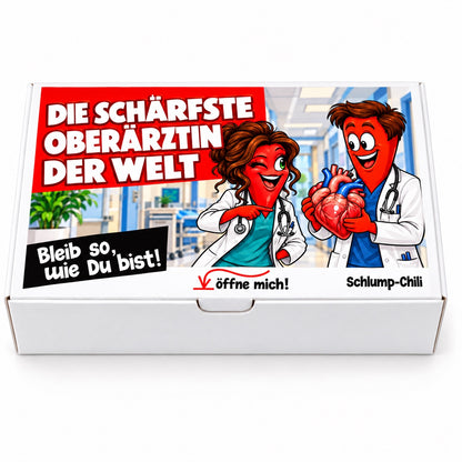 Die schärfste Oberärztin der Welt – Geschenkbox Vorderansicht
