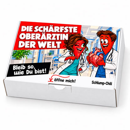 Die schärfste Oberärztin der Welt – Geschenkbox Schrägansicht