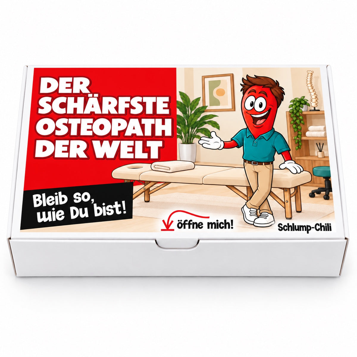 Der schärfste Osteopath der Welt – Geschenkschachtel frontal