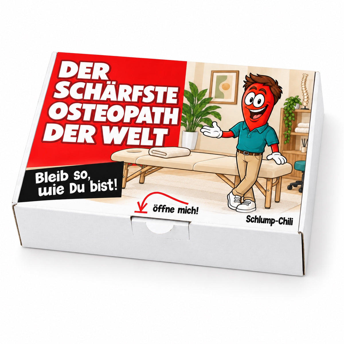 Der schärfste Osteopath der Welt – Geschenkschachtel schräg