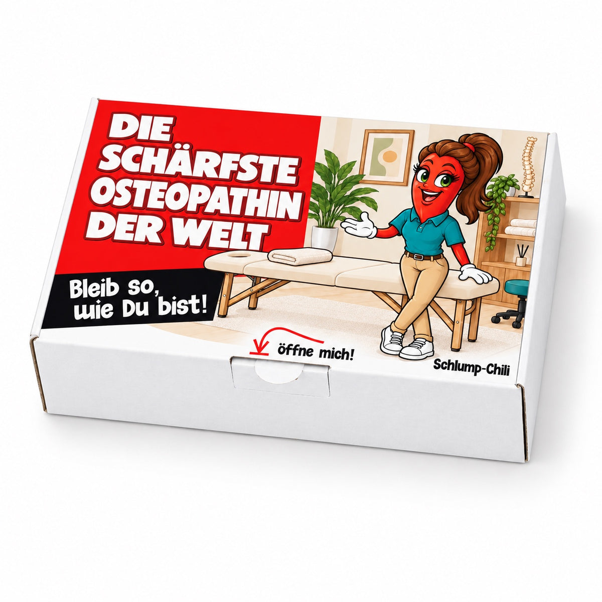 Die schärfste Osteopathin der Welt – Geschenkschachtel schräg