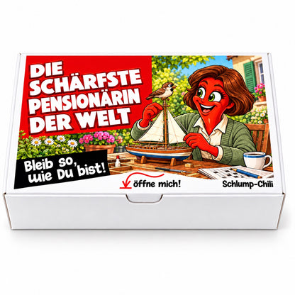 Die schärfste Pensionärin der Welt – Geschenkbox Vorderansicht