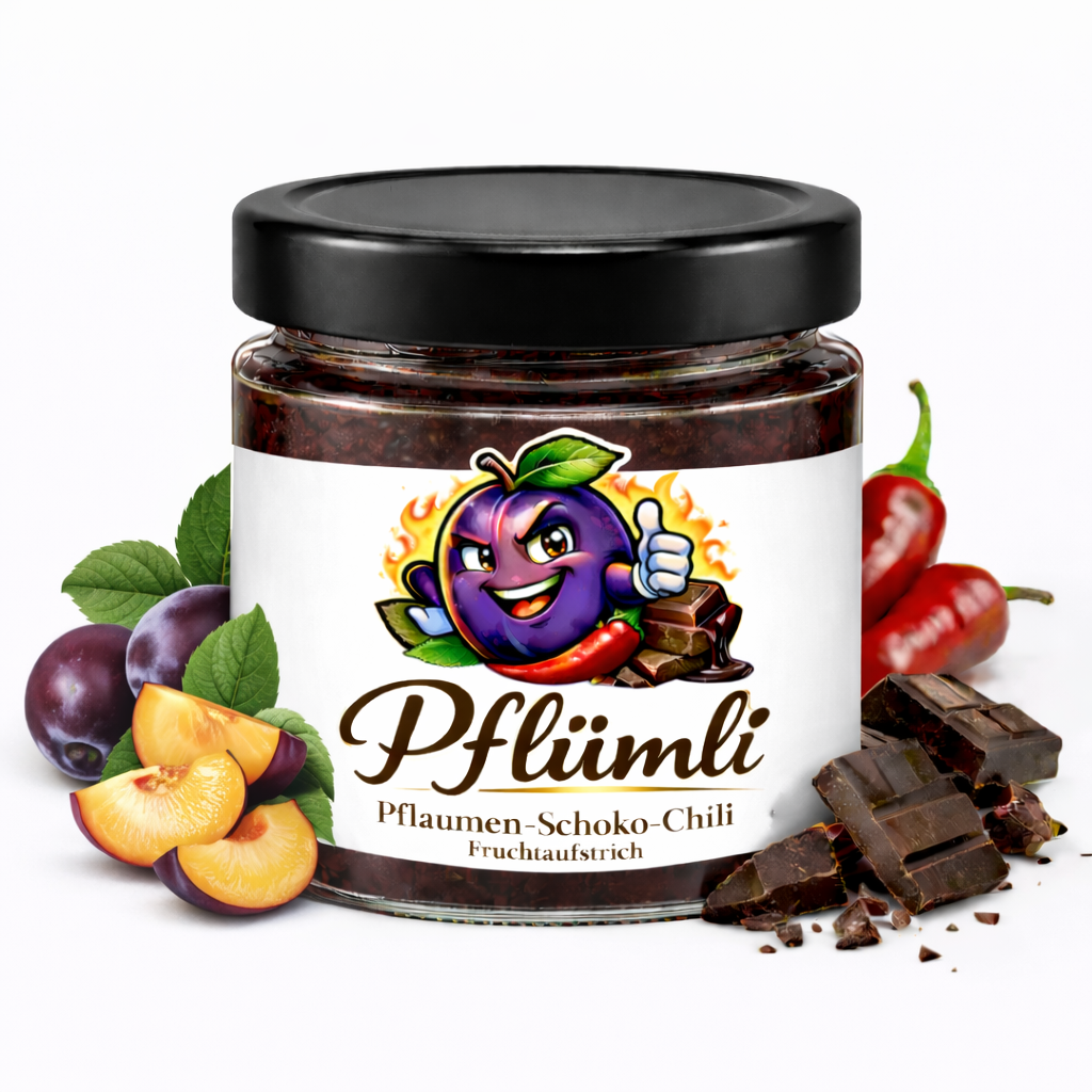 PFLUEMLI Pflaume Schoko Chili Fruchtaufstrich