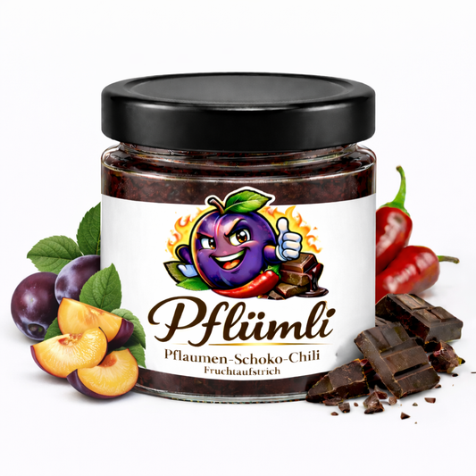 PFLUEMLI Pflaume Schoko Chili Fruchtaufstrich