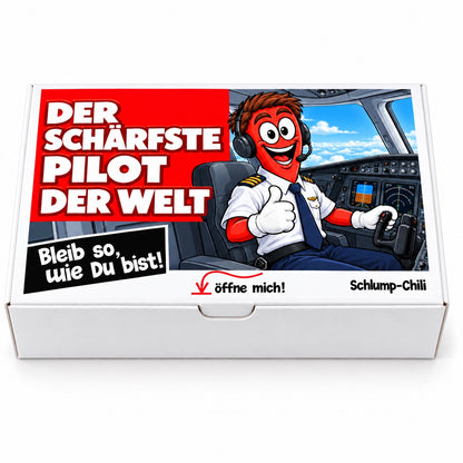 Der schärfste Pilot der Welt – Geschenkbox Vorderansicht