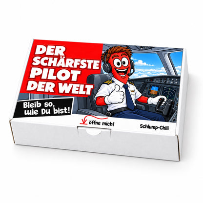 Der schärfste Pilot der Welt – Geschenkbox Schrägansicht