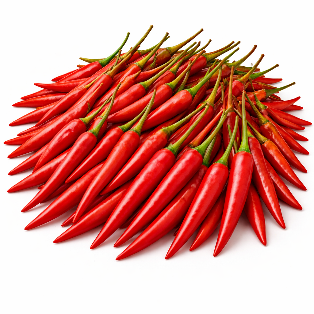 Frische Birds Eye Chilis rot, grün (Piri Piri)