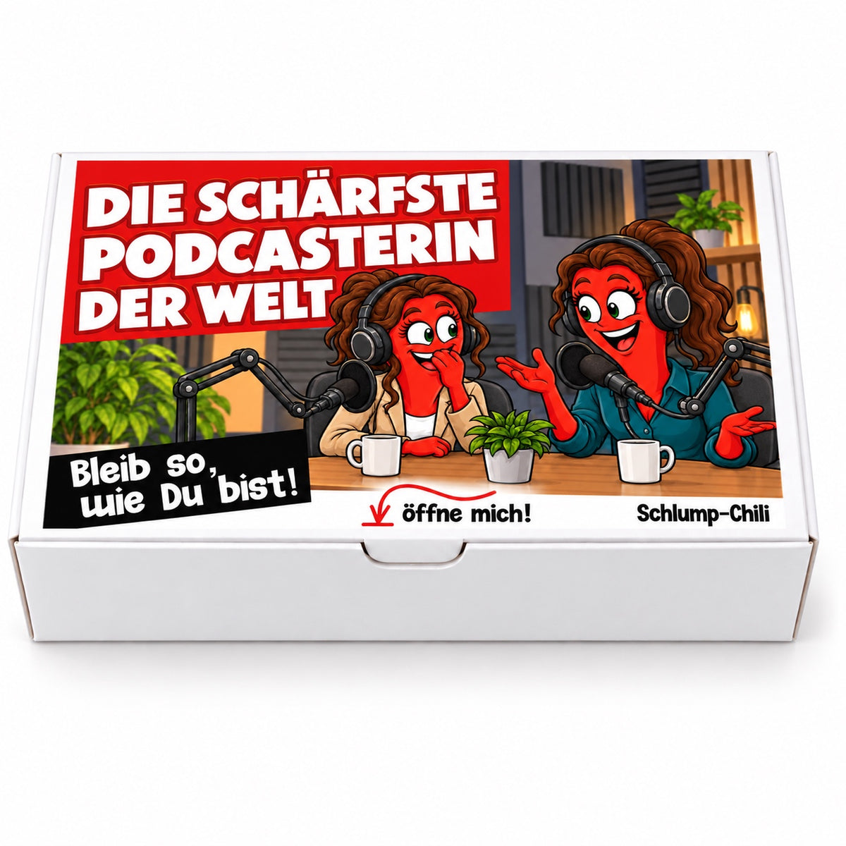 Die schärfste Podcasterin der Welt – Geschenkbox Vorderansicht