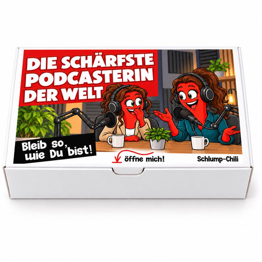 Die schärfste Podcasterin der Welt – Geschenkbox Vorderansicht