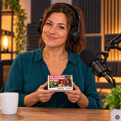 Die schärfste Podcasterin der Welt – Geschenkidee (AI)