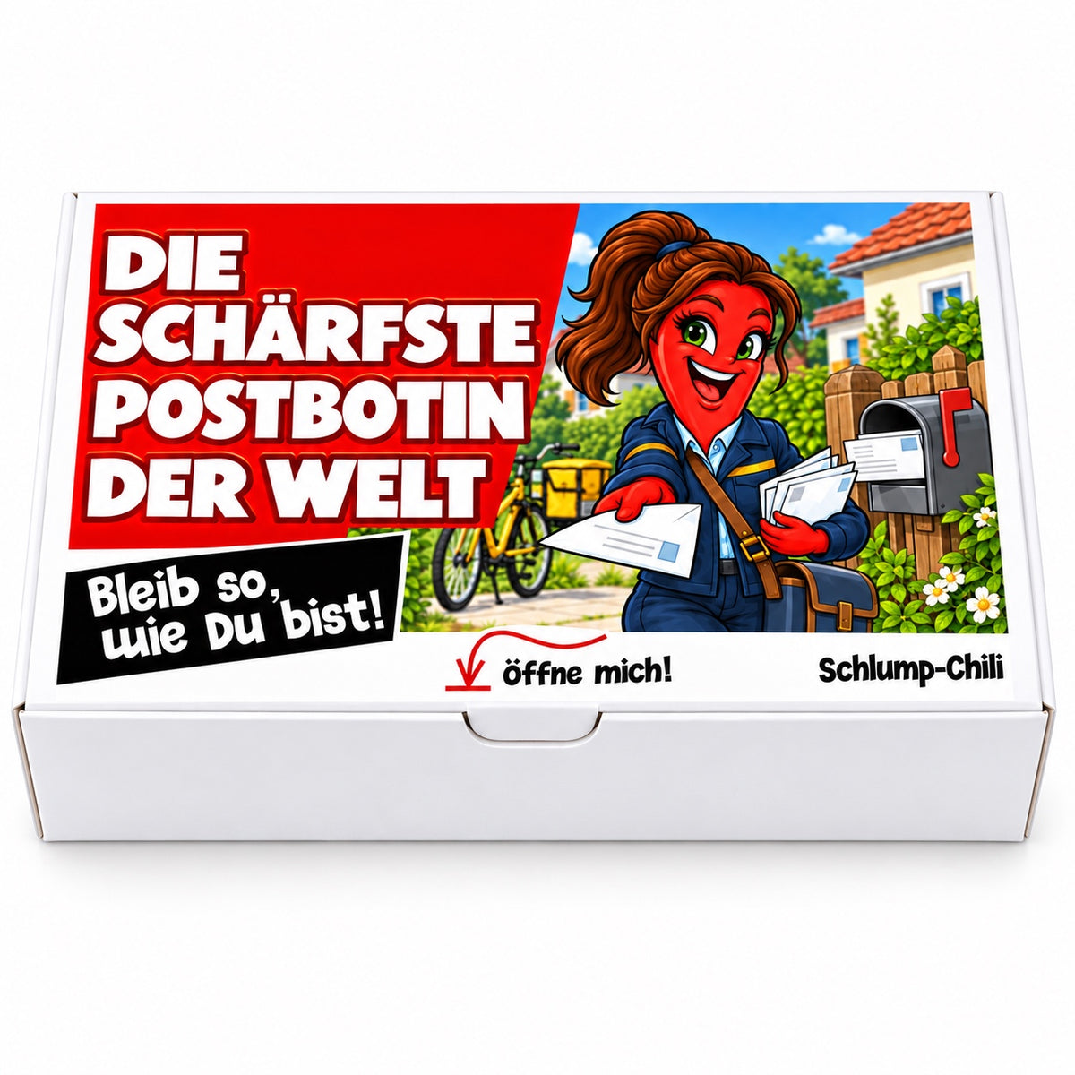 Die schärfste Postbotin der Welt – Geschenkbox Vorderansicht